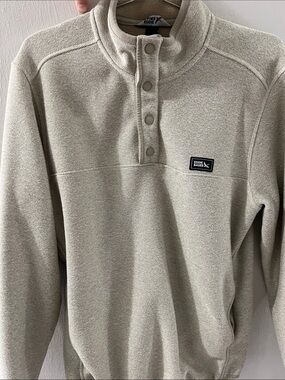 Eddie Bauer Men’s Sandstone Beige Snap-Neck Pullover Fleece